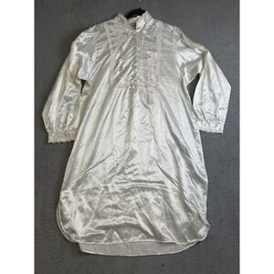 Vintage Vandemere Nightgown Womens Large Satin Embroidered Floral Sleepwear 90s